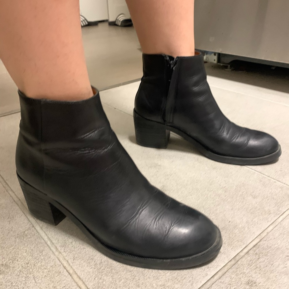 Black Ankle boots real leather